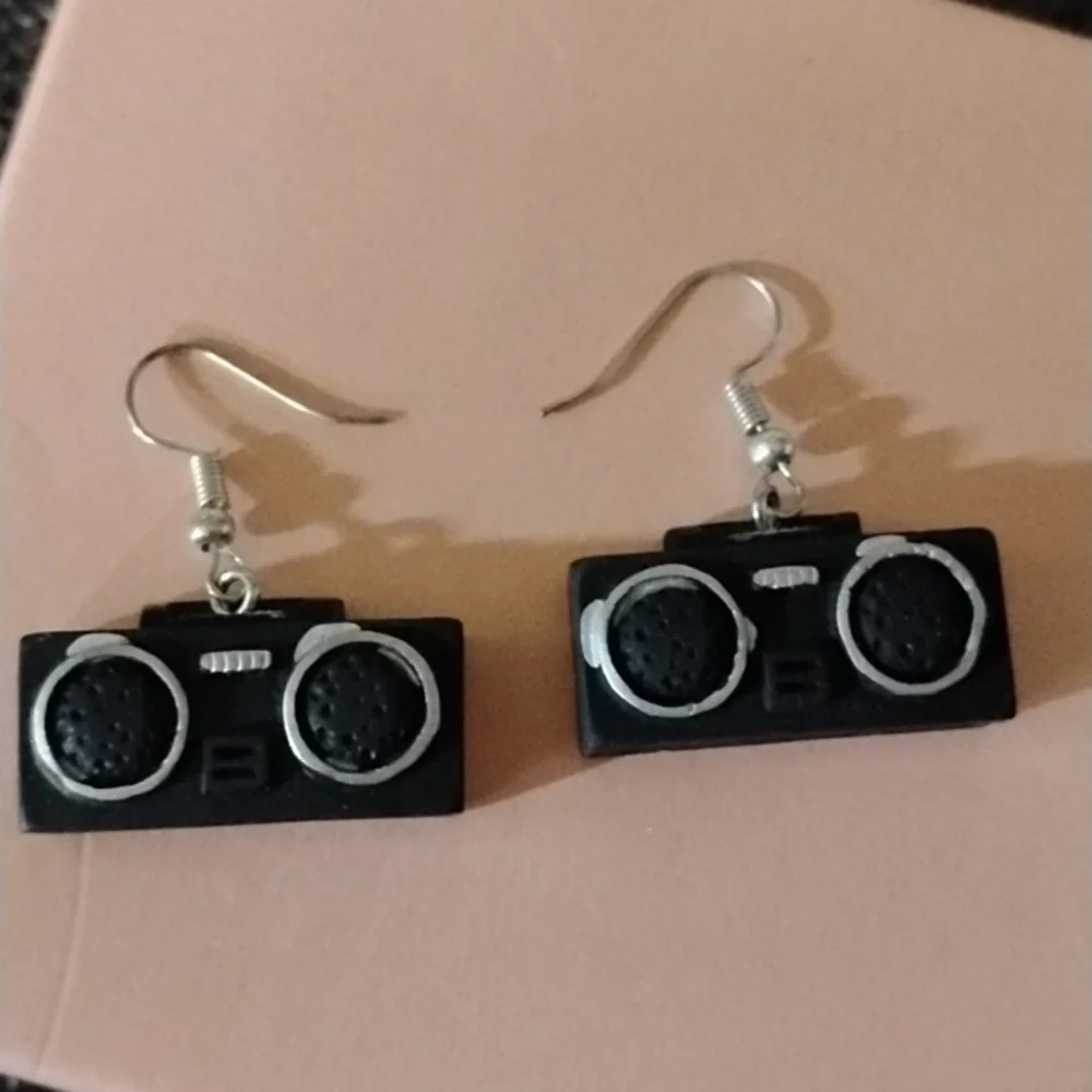 Black Boombox Earrings